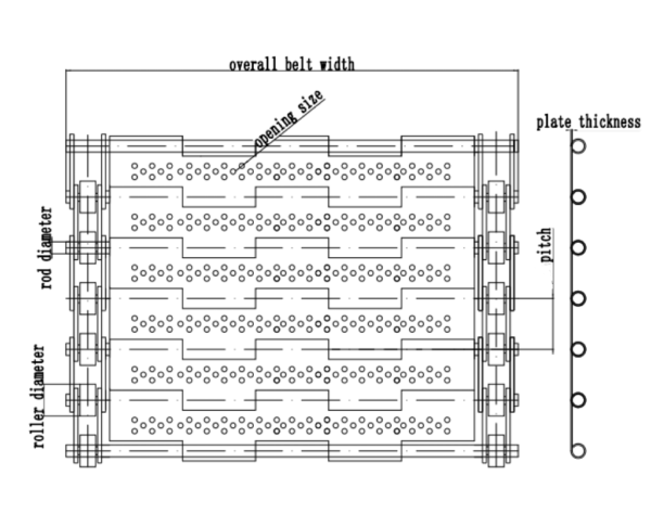 conveyor belt plate belt drawing