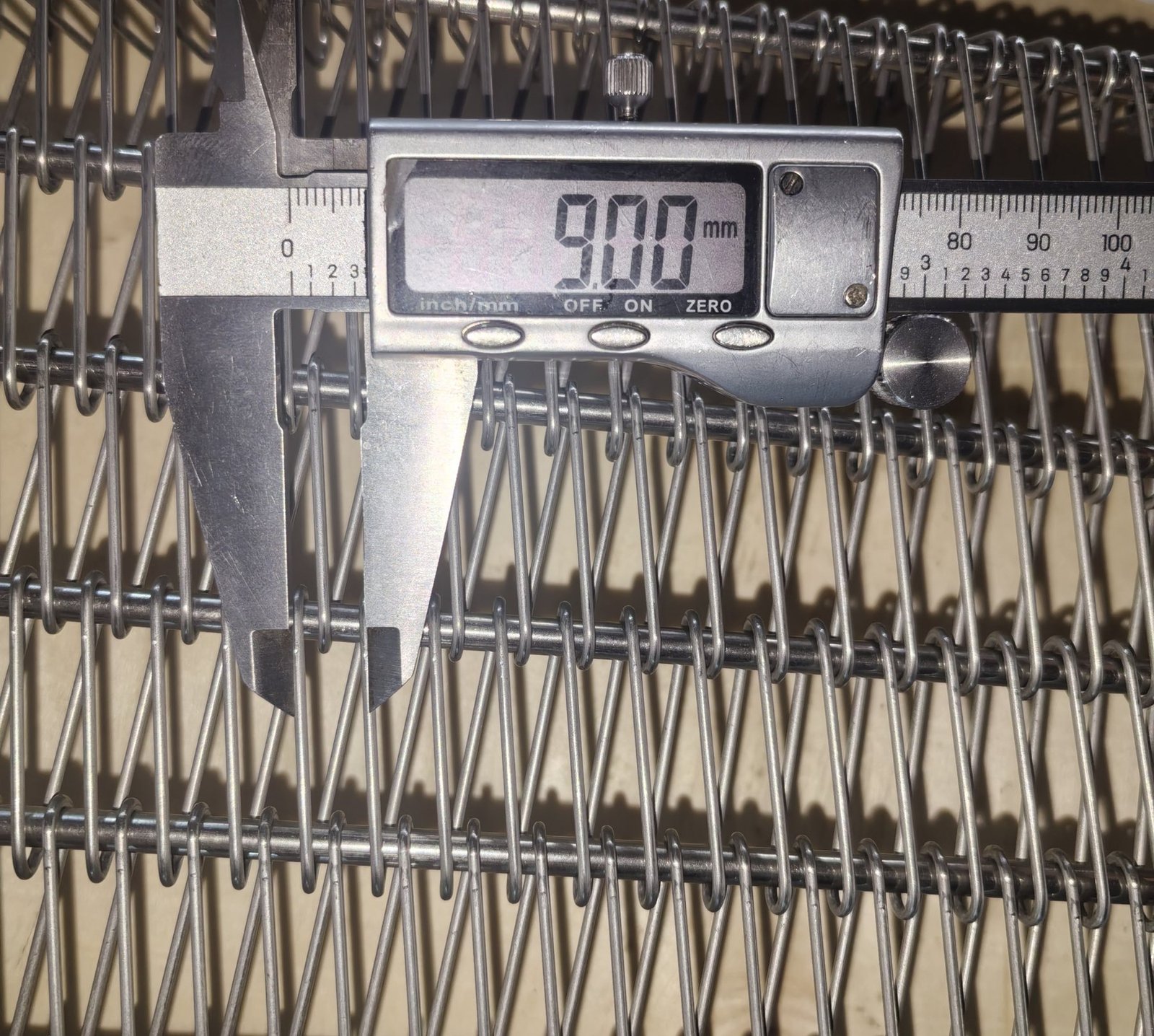 JBL Mesh Belt Spiral Pitch Check from an anonymized Malaysia Self-Stacking Belt replacement project