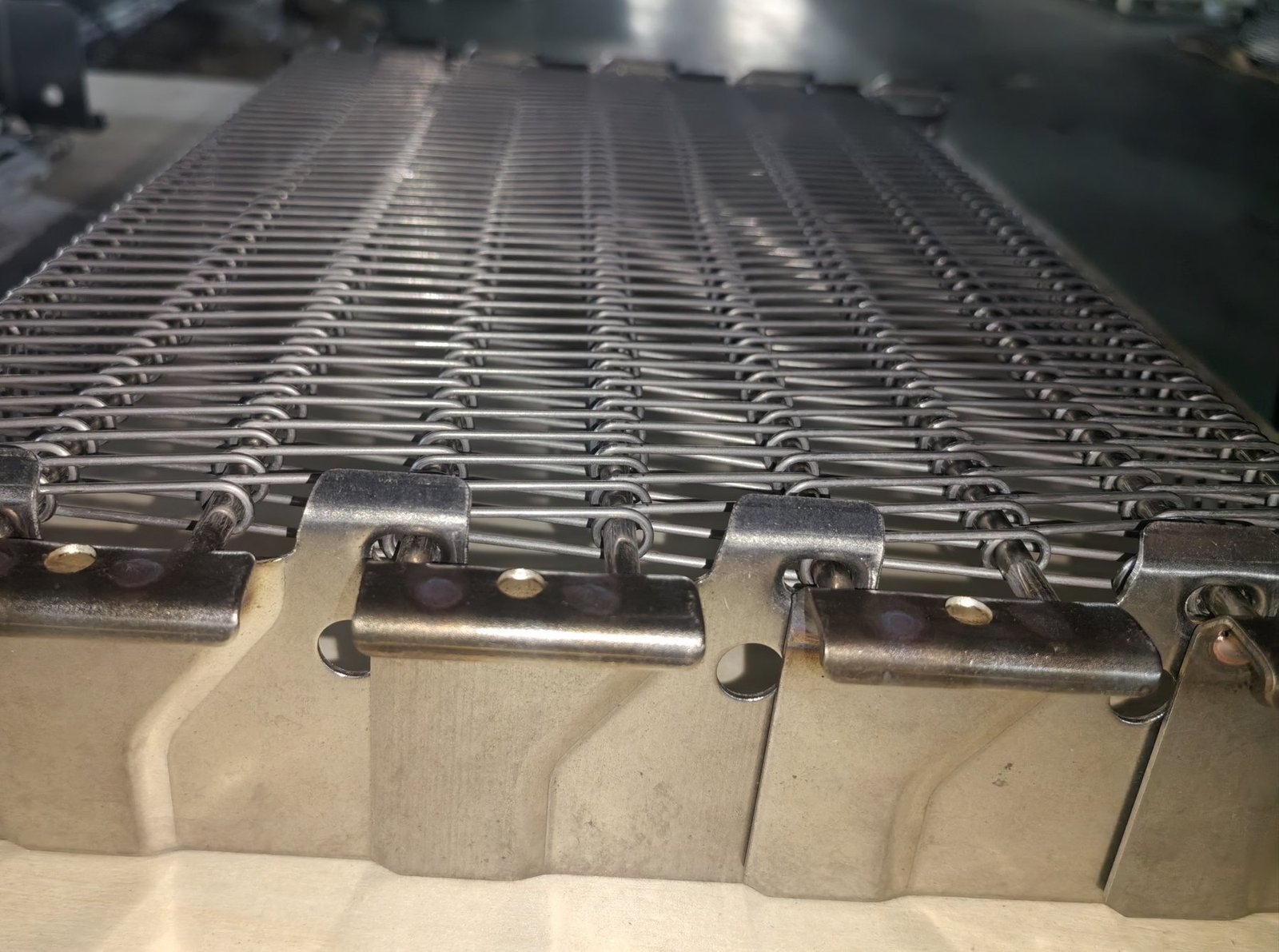 JBL Mesh Belt Physical Sample & First-Article Structure from an anonymized Malaysia Self-Stacking Belt replacement project