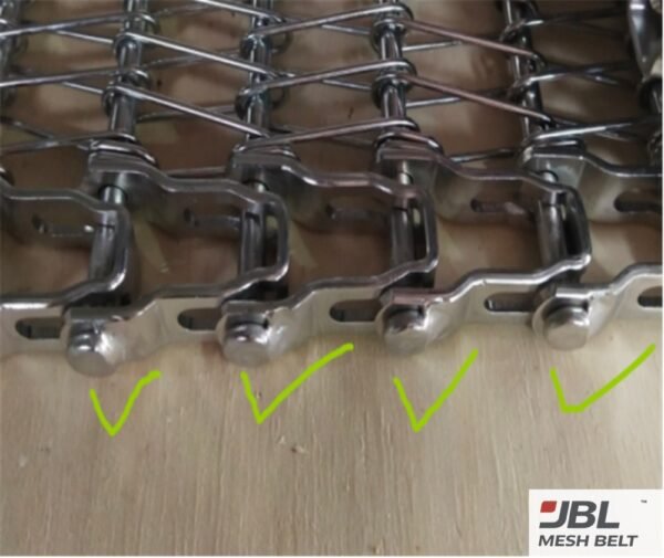Spiral metal belt with open mesh and flush flat-cap welds