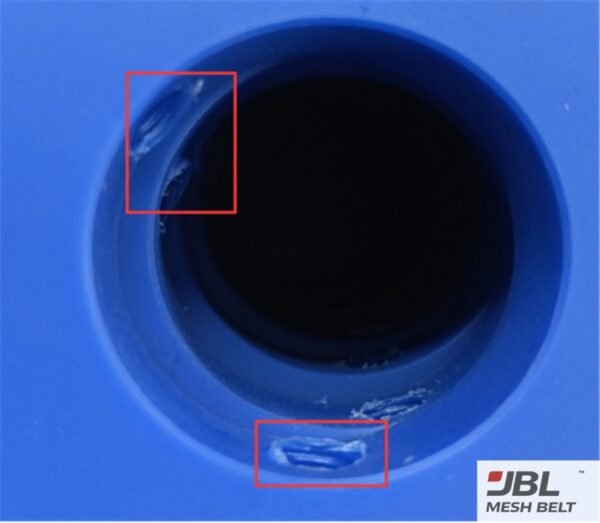 UHMW-PE sprocket with scratches in the bore, rejected